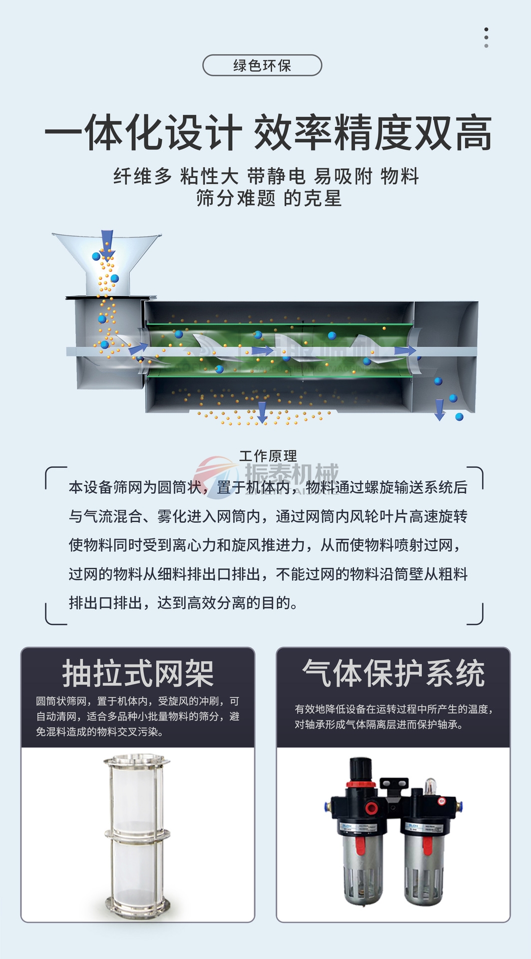 煅燒焦氣流篩優勢特點